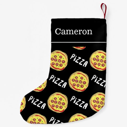 Pizza Pattern | Aangepaste naam Kleine Kerstsok (Achterkant)