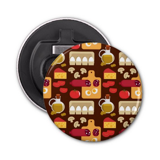 Pizza Pattern Button Flesopener (Voorkant)