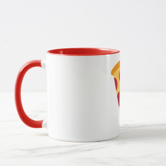 Pizza Pattern Emoji Coffee Mok (Links)