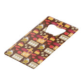 Pizza Pattern Kredietkaart Flessenopener (Voorkant Gekanteld)
