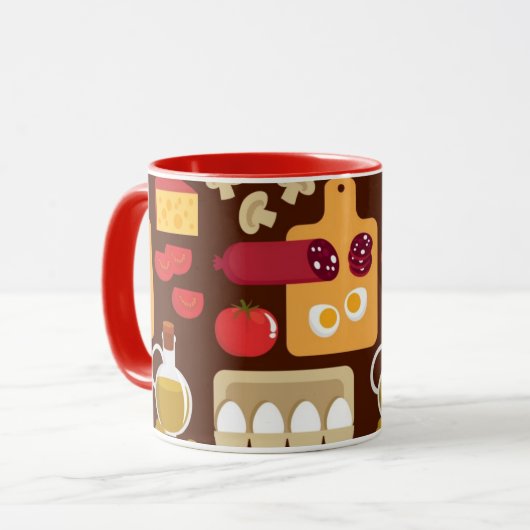 Pizza Pattern Mok (Voorkant links)