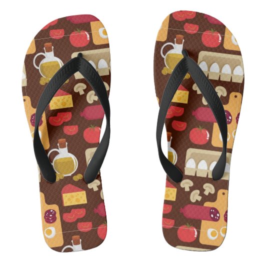 Pizza Pattern Teenslippers (Voetbed)