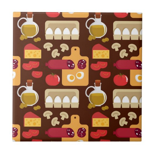 Pizza Pattern Tegeltje (Voorkant)