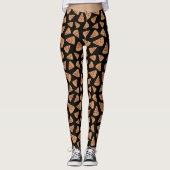 Pizza Pattern Zwarte Leggings (Voorkant)