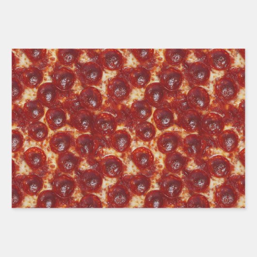 Pizza Pepperoni Champignonvlees Close-ups Inpakpapier Vel (Voorkant)