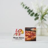 Pizza Pepperoni | Love Slice of Pie Visitekaartje (Staand voorkant)