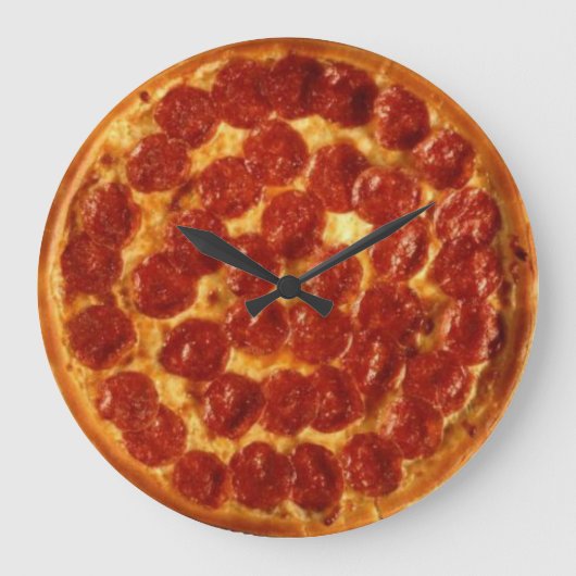 Pizza Pepperoni Wall Clock Grote Klok (Voorkant)