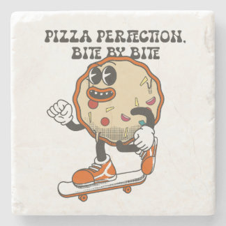 Pizza perfectie, hapje voor hapje stenen onderzetter