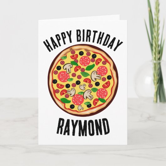 PIZZA PERSONNALISÉE CARTE DE SALUT D'ANNIVERSAIRE  (Devant)