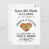 Pizza Pie Amore Typografie Trouwen Save the Date Briefkaart (Voorkant / Achterkant)