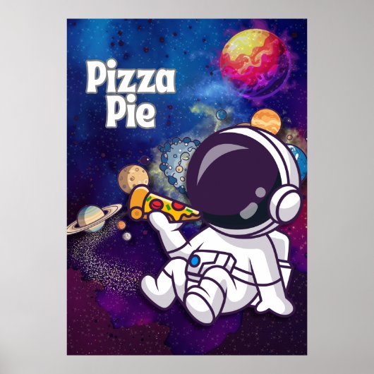 Pizza Pie fun Astronaut Wall art Poster (Devant)