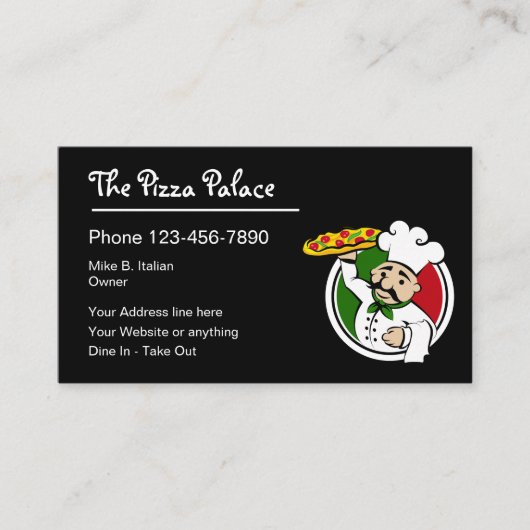 Pizza Pie Italiaans Restaurant Visitekaartje (Voorkant)