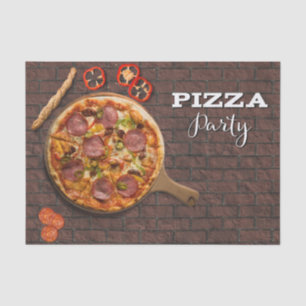 Pizza Pie Party on Brick Tissuepapier