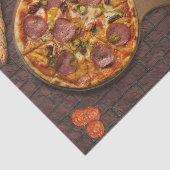 Pizza Pie Party on Brick Tissuepapier (Detail)