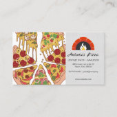 Pizza Pie Slices | Carte de visite de four en briq (Devant)