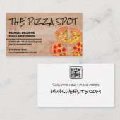 Pizza Pie Slices | Restaurant | Qr-code Visitekaartje (Voorkant / Achterkant)