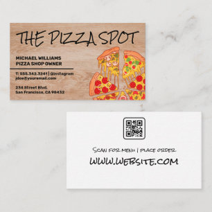 Pizza Pie Slices   Restaurant   Qr-code Visitekaartje