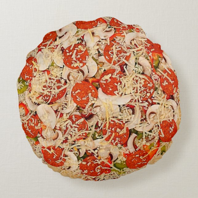 Pizza Pillow Rond Kussen (Achterkant)