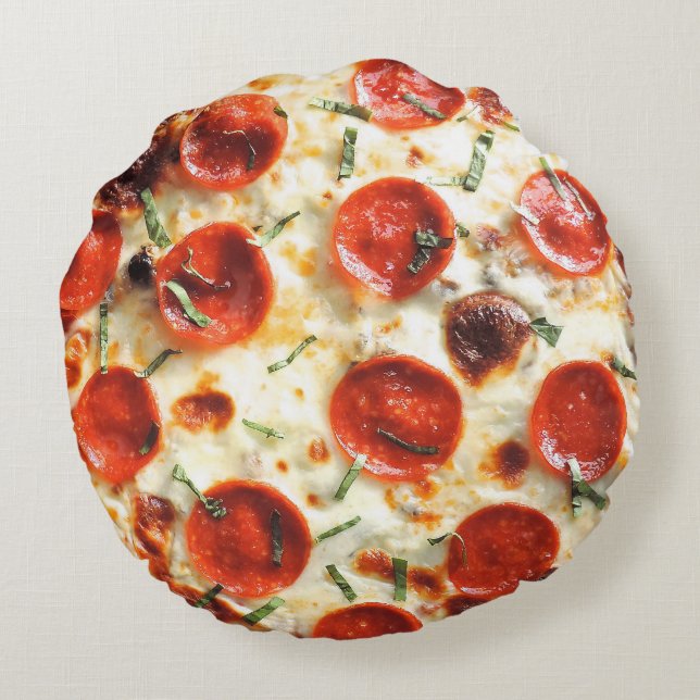 Pizza Pillow Rond Kussen (Achterkant)