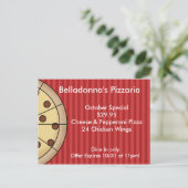 Pizza Pizzaria Briefkaart Promo Card (Staand voorkant)