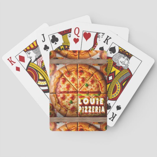 Pizza Pizzeria Design Pokerkaarten (Achterkant)