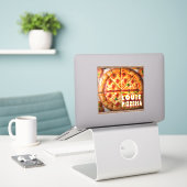 Pizza Pizzeria Design Sticker (Laptop op bureau)