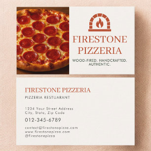 Pizza Pizzeria Restaurant Catering Service Foto Visitekaartje