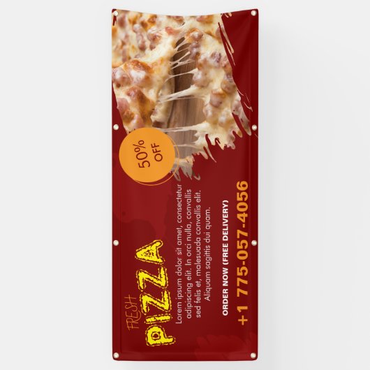 Pizza Place Aangepaste Banner (Verticaal)