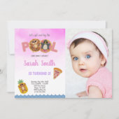 Pizza Pool Invitations Anniversaire avec photo (Devant)
