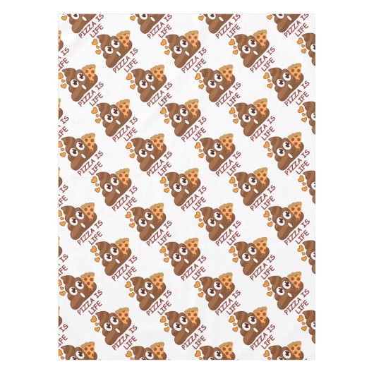 Pizza Poop Emoji Tafelkleed (Voorkant)