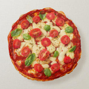 Pizza print dubbelzijdig rond kussen