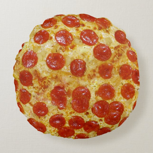 Pizza Print Round Pillow Rond Kussen (Voorkant)