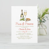 Pizza Prosecco Couples Wedding shower Invitation (Debout devant)