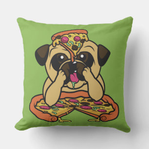 Pizza Pug gooit kussens