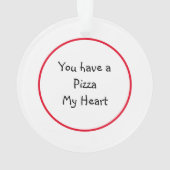 Pizza Pun Romantische Kerstmis Ornament (achterkant)