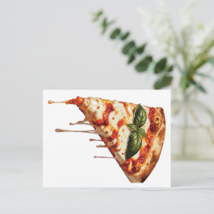 Pizza punt met kleverige gesmolten kaas Margheri Uitnodiging Briefkaart