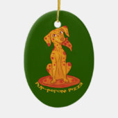Pizza Puppy Keramisch Ornament (Voorkant)