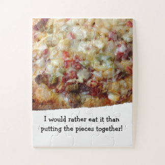Pizza Puzzel met Grappige Spreuk