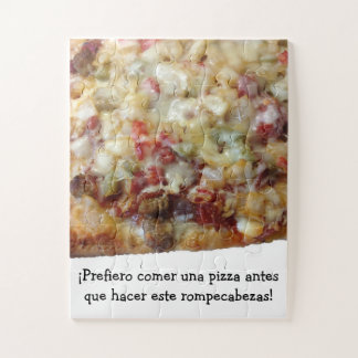 Pizza Puzzel met Spaanse (español) cita.