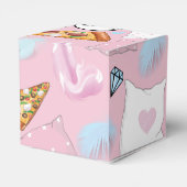 Pizza & Pyjama Sleepover Verjaardag gepersonalisee Bedankdoosjes (Achterkant)