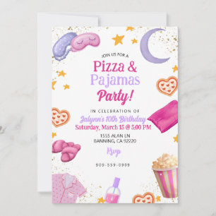 Pizza & Pyjama Tiener Meisje Slaapfeestje Kaart
