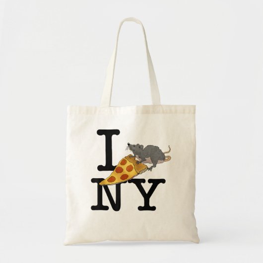 Pizza Rat, ik hou van New York, Pizza, Ironic Tote Bag (Voorkant)