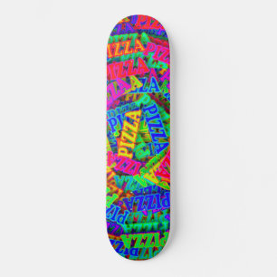 Pizza Regenboog Neon Skateboard
