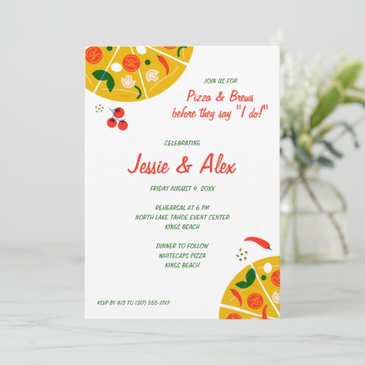 Pizza repetitie diner kaart (Staand voorkant)