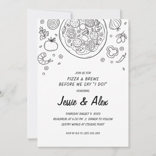 Pizza repetitie diner kaart (Voorkant)