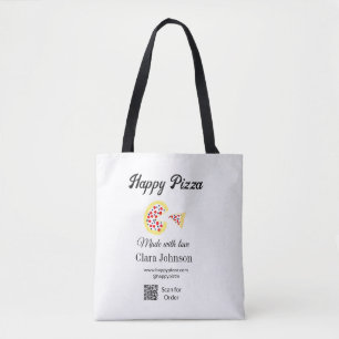 Pizza restaurant cafe pizzeria scan QR-code bestel Draagtas