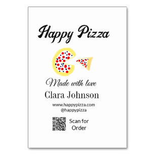 Pizza restaurant café pizzeria scan QR code bestel Kaart