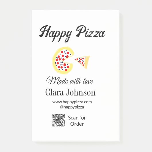 Pizza restaurant cafe pizzeria scan QR-code bestel Post-it® Notes (Voorkant)