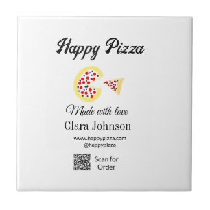 Pizza restaurant cafe pizzeria scan QR-code bestel Tegeltje