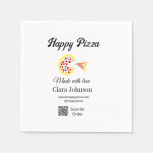 Pizza restaurant cafe pizzeria scan QR-code om te  Servet